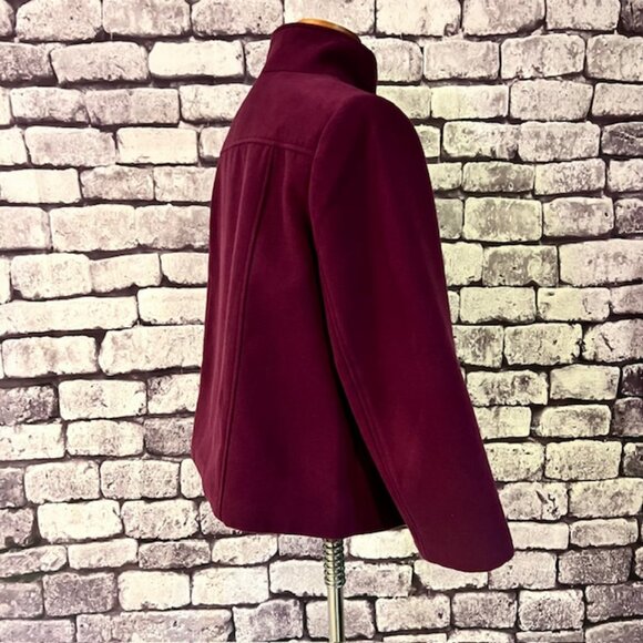 Chico's Purple 2 Button Jacket W/ Animal Pring Lining Size M - Picture 6 of 8